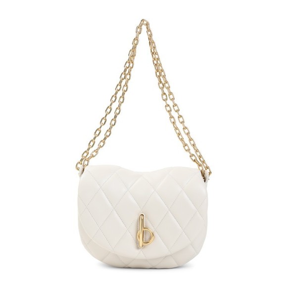Burberry Soap White Leather Chain Rocking Bag - NWT - Picture 1 of 5